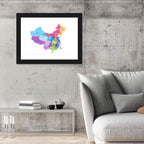 China Provinces Map Wall Art