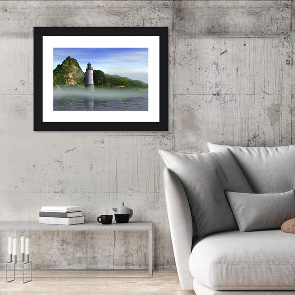 Lighthouse Reflection on Calm Water Wall Art
