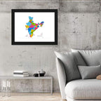 India Political Map Wall Art