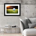 Golf Ball on Tee at Sunset Wall Art