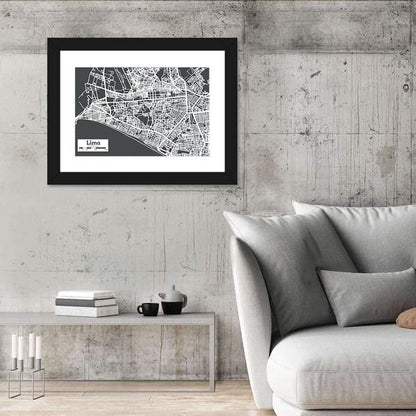 Lima City Map Wall Art