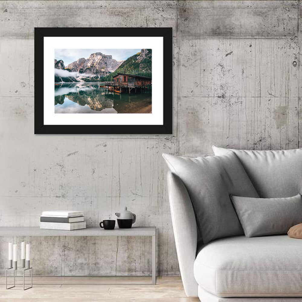 Lago Di Braies Boat House Wall Art