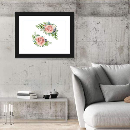 Mirrored Pink Rose Clusters Wall Art