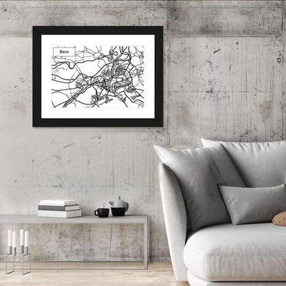 Bern City Map Wall Art