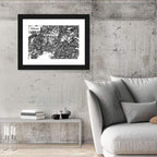 Athens Street Grid Map Wall Art