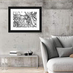 Hanoi Grid Map Wall Art