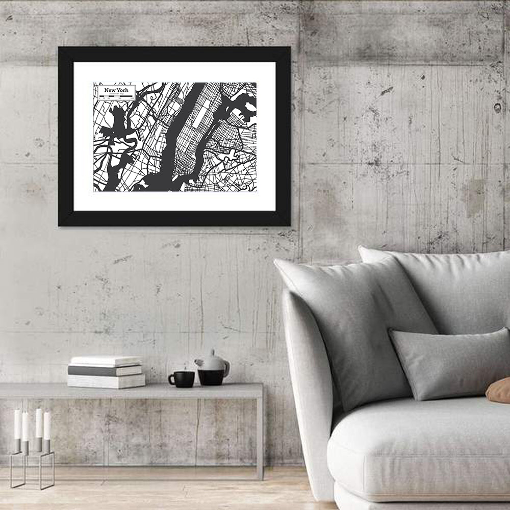 Washington Dc Street Grid Map Wall Art in a room, landscape
