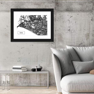 Lima City Map Wall Art