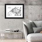 Abu Dhabi City Grid Map Wall Art