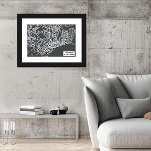 Singapore City Map Wall Art