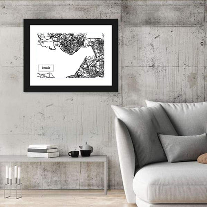 Izmir Map Wall Art