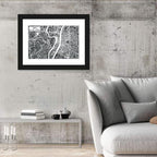 Lyon Aerial City Map Wall Art