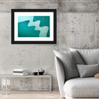 Teal Wavy Texture Wall Art