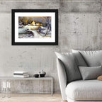 Snowy Village Bridge Wall Art