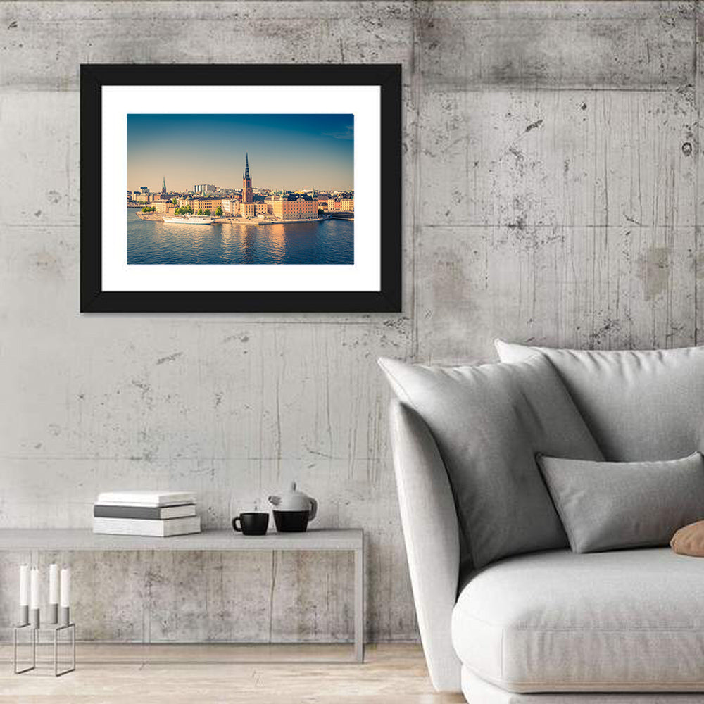 Riddarholmen Church Golden Hour Skyline Wall Art