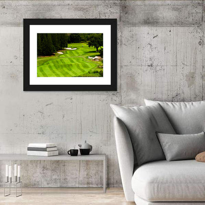 Sloping Golf Fairway with Bunkers Wall Art