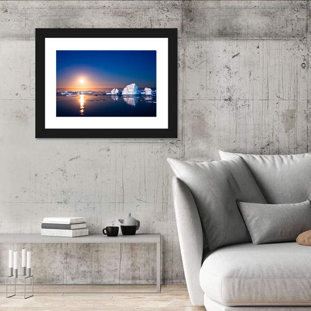 Summer Night in Antarctica Wall Art in a room, landscape