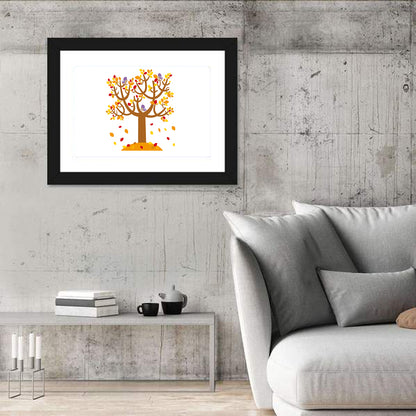 Autumn Tree with Perching Birds Wall Art
