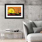 Aboriginal Dot Sunset Wall Art