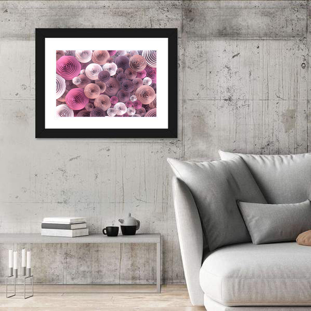 Quilled Paper Roses Wall Art in a room, landscape