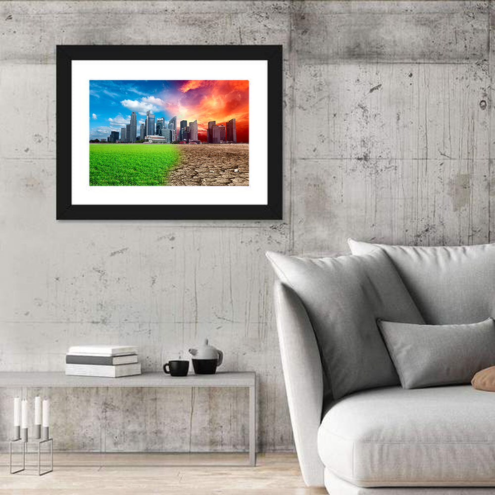 Marina Bay Climate Contrast Wall Art in a room, landscape