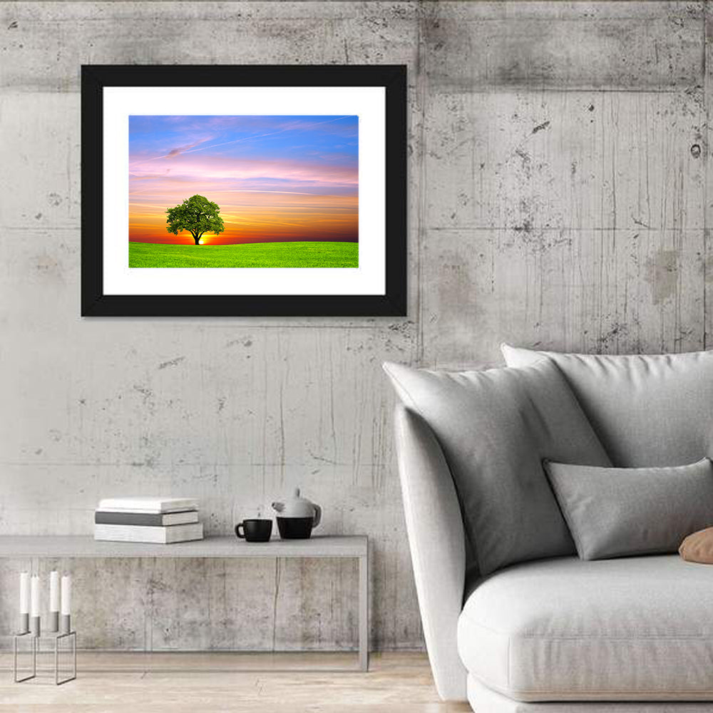 Lone Tree at Sunset Wall Art