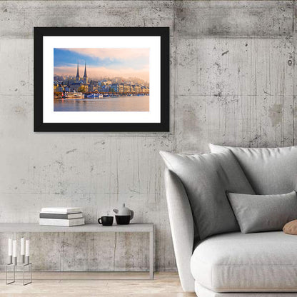 Hofkirche Lucerne Morning Reflection Wall Art