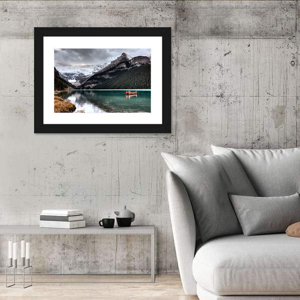 Lake Louise Canoes and Glacier Wall Art
