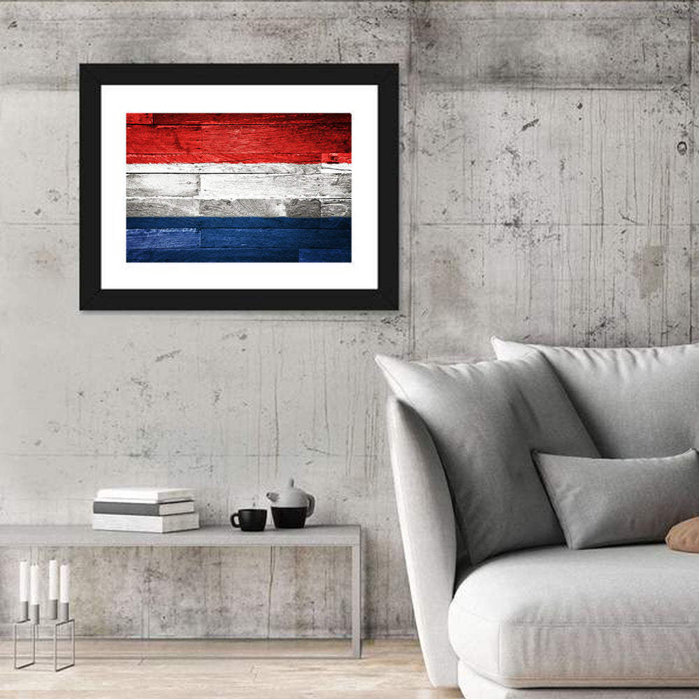 Dutch Flag on Distressed Wood Wall Art