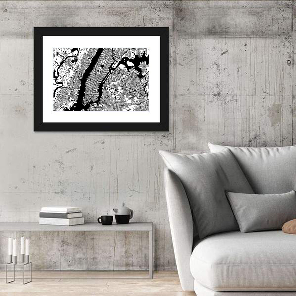 Minimalist Manhattan Map Wall Art