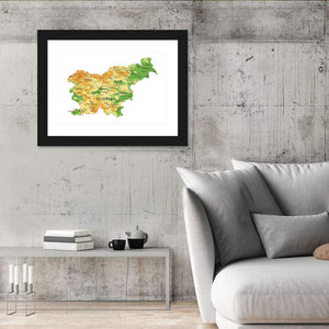 Slovenia Physical Map Wall Art