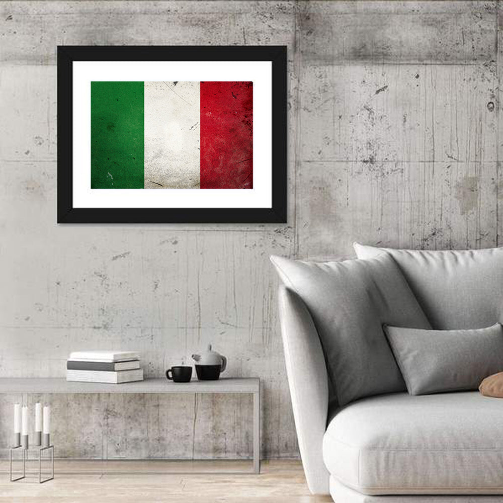 Distressed Italian Flag Wall Art