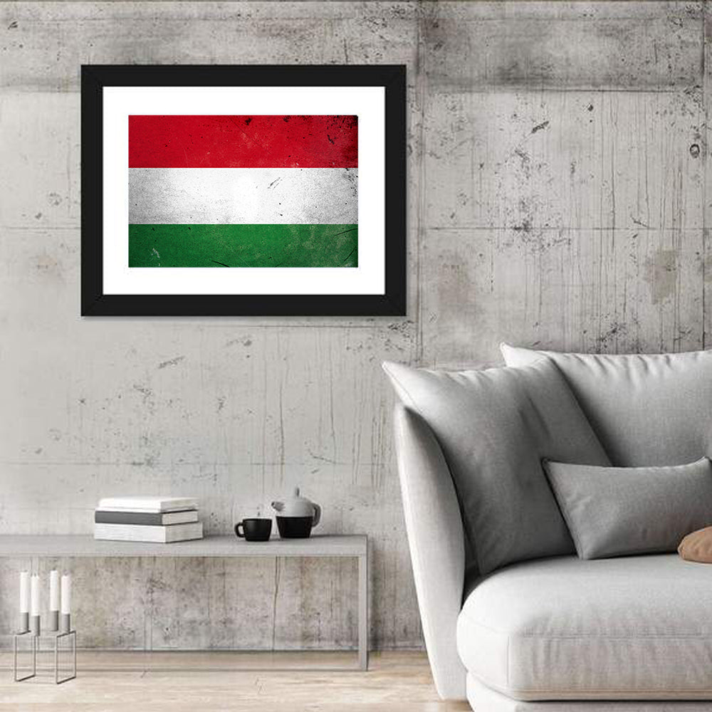 Vintage Hungarian Flag Wall Art
