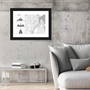 Copenhagen City Map Wall Art