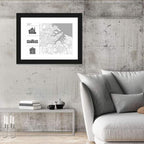 Valletta Street Map with Landmarks Wall Art