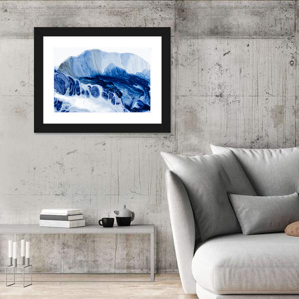 Blue Oil Marbled Swirl Wall Art