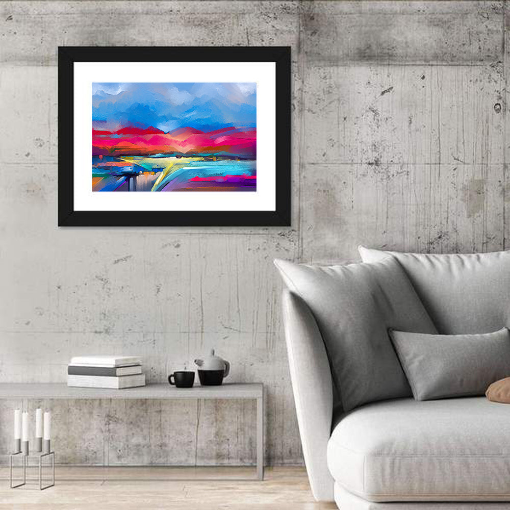 Impasto Mountains at Sunrise Wall Art