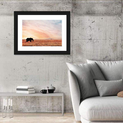 Savannah Elephant at Sunset Wall Art