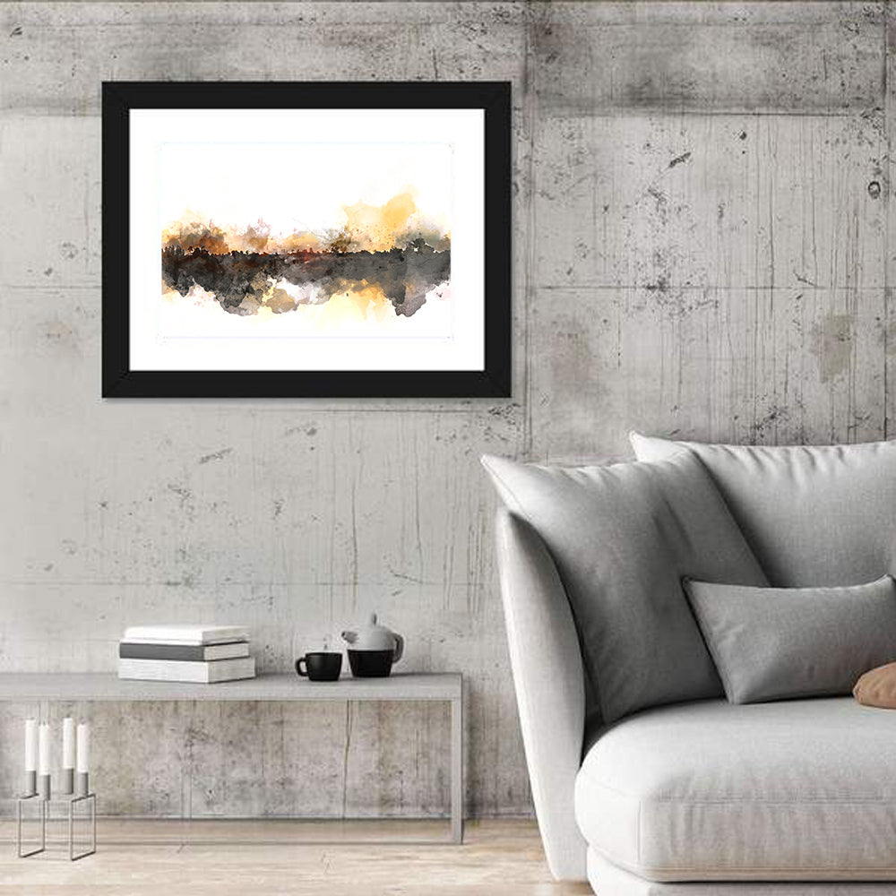 Sunset Treeline Watercolor Iii Wall Art in a room, landscape