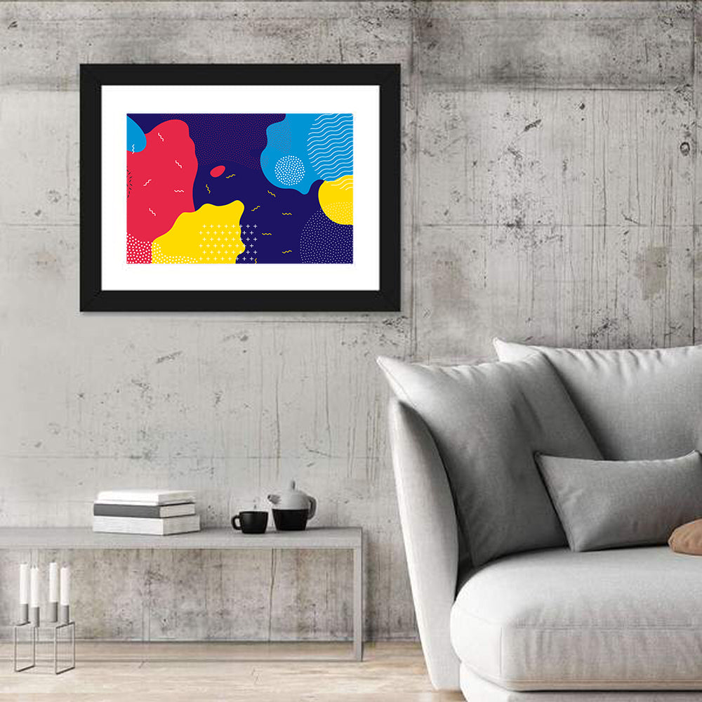 Memphis Dots and Color Blocks Wall Art