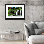 Wooden Bridge and Forest Waterfall Wall Art