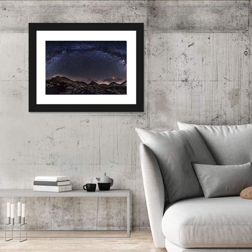 Milky Way Over Mountain Ridge Wall Art