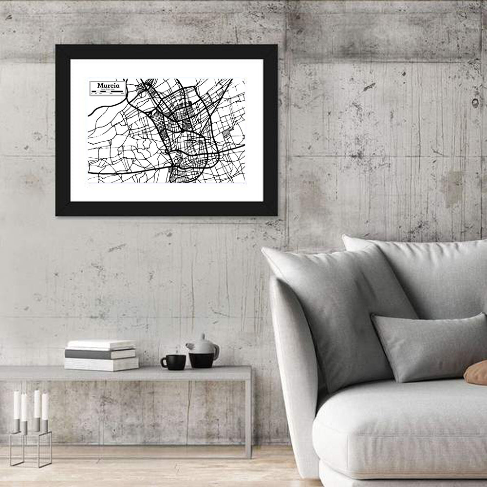 Murcia Schematic Map Wall Art