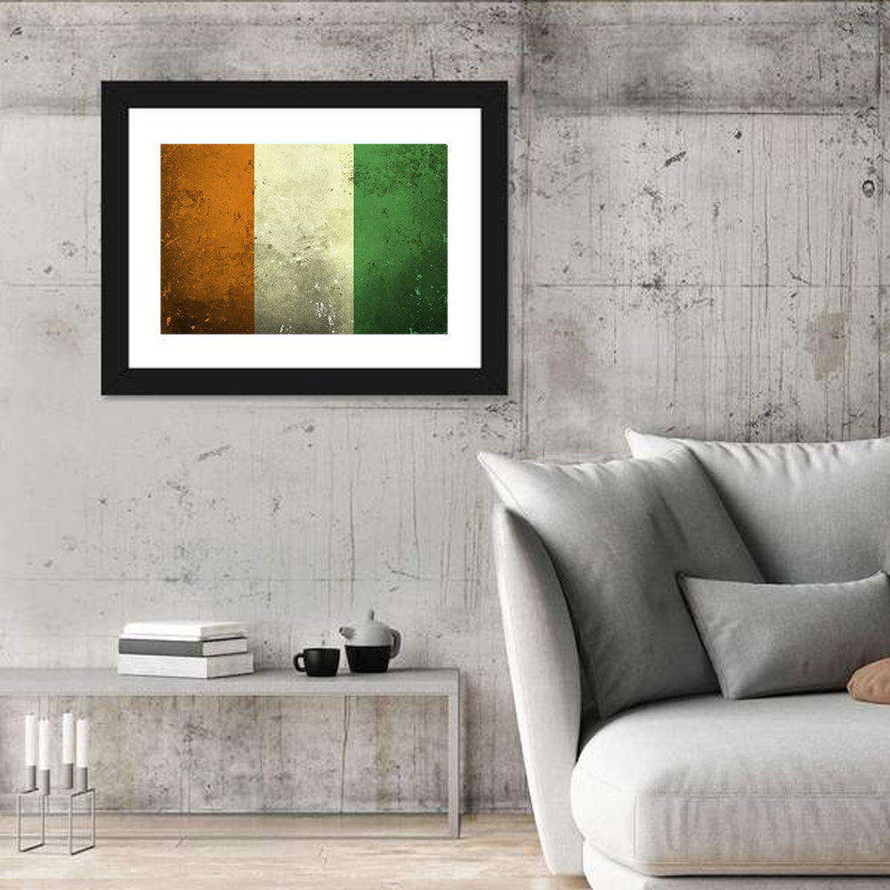 Ivory Coast Vintage Flag Wall Art
