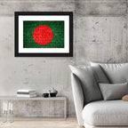 Bangladesh Flag on Brick Wall Art