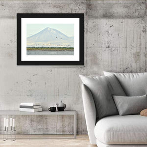 Flamingos Fly Over Lake Natron Wall Art