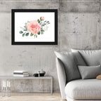 Pink Rose and Eucalyptus Bouquet Wall Art