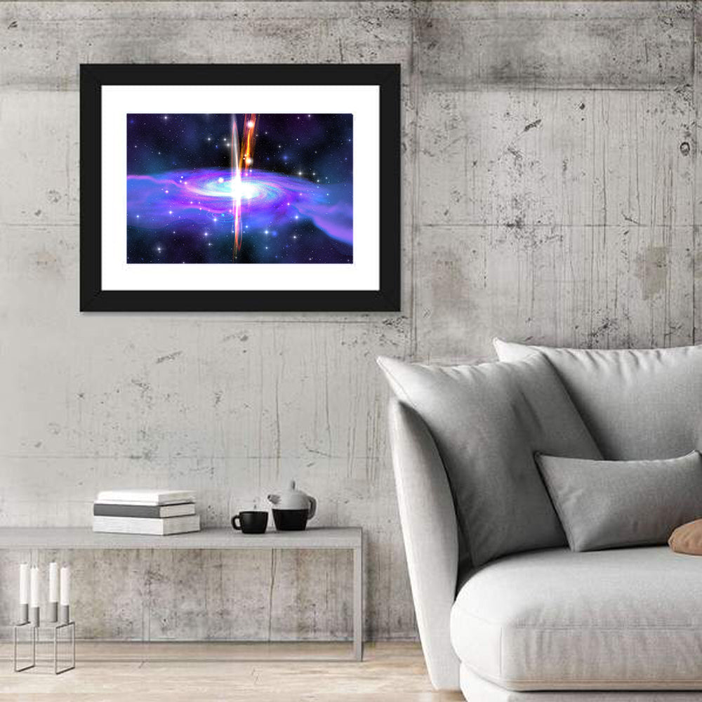 Stellar Black Hole Wall Art in a room, landscape