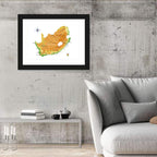 South Africa Physical Map Wall Art