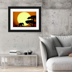 Savanna Sunset Elephants Wall Art